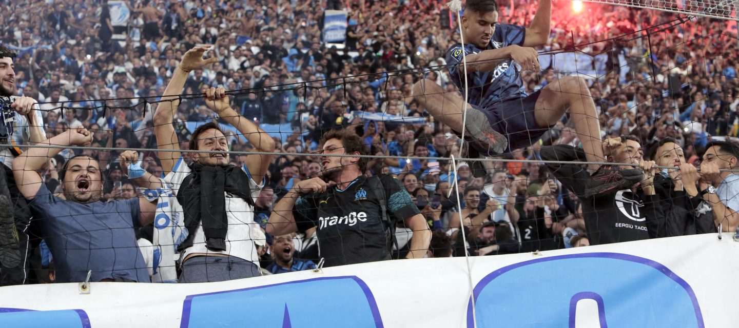 Olympique de Marseille Flag Waves Isolated in Plain and Bump